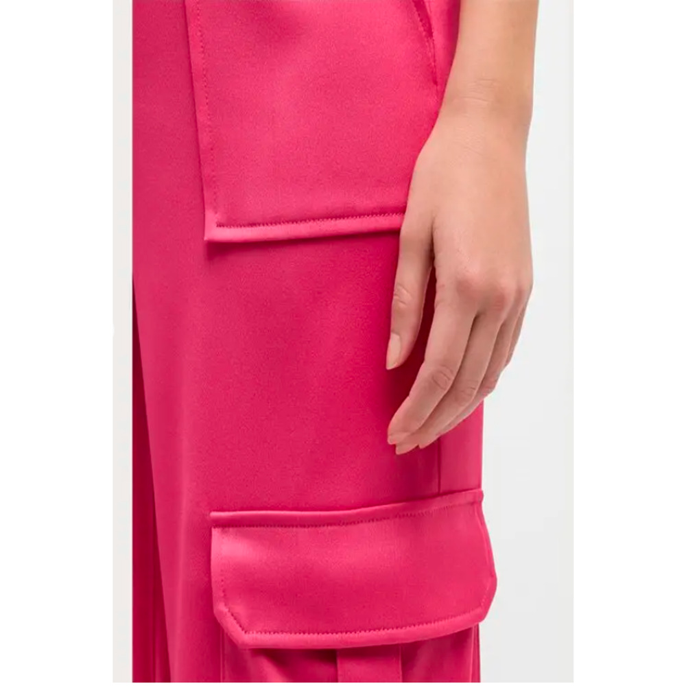 Veronica Beard Women's Saul Pant Hibiscus Satin Utility Wide Leg Pants 4 NWT 448 - Picture 4 of 12